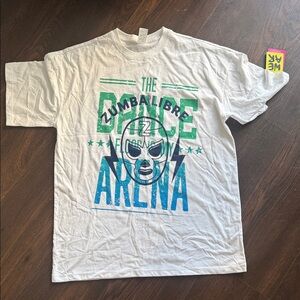 Zumba Fitness White and Blue Graphic Tee